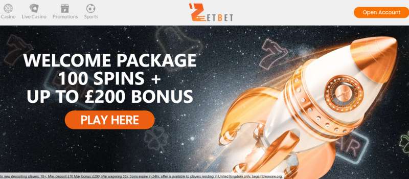 zetbet casino welcome bonus uk